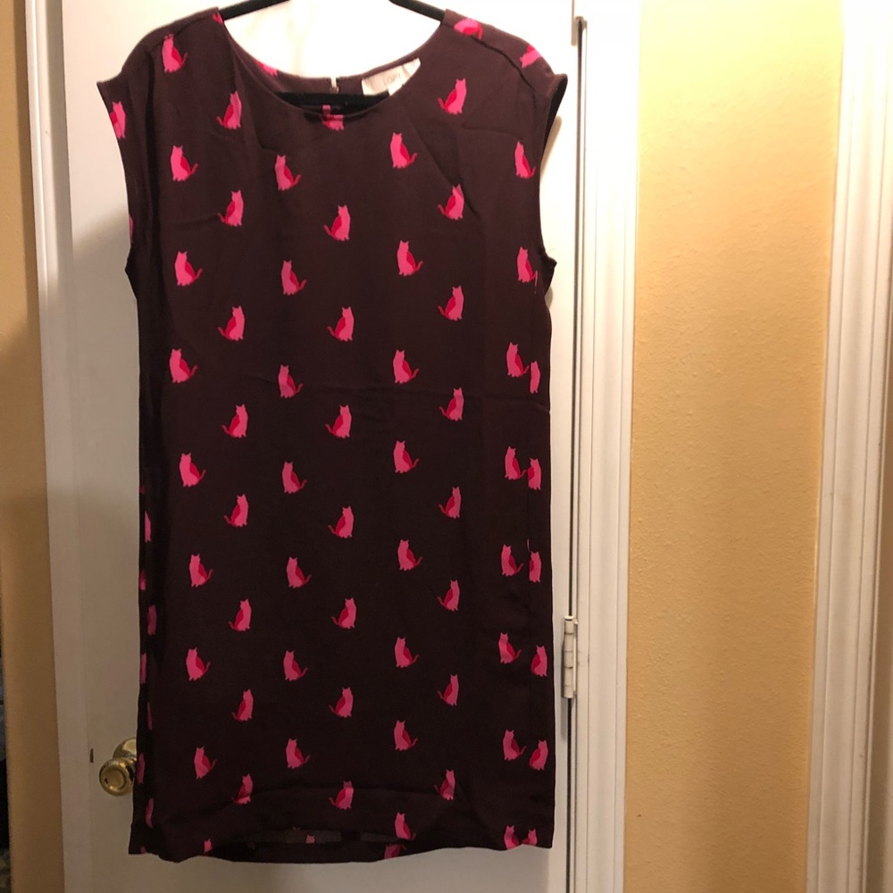 Loft dress medium Cat print NWOT